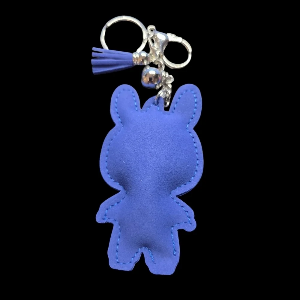Blue Labubu Rhinestone Handbag Charm - Keychain